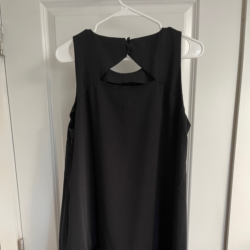 Loft black ruffle bottom dress. Size 14.